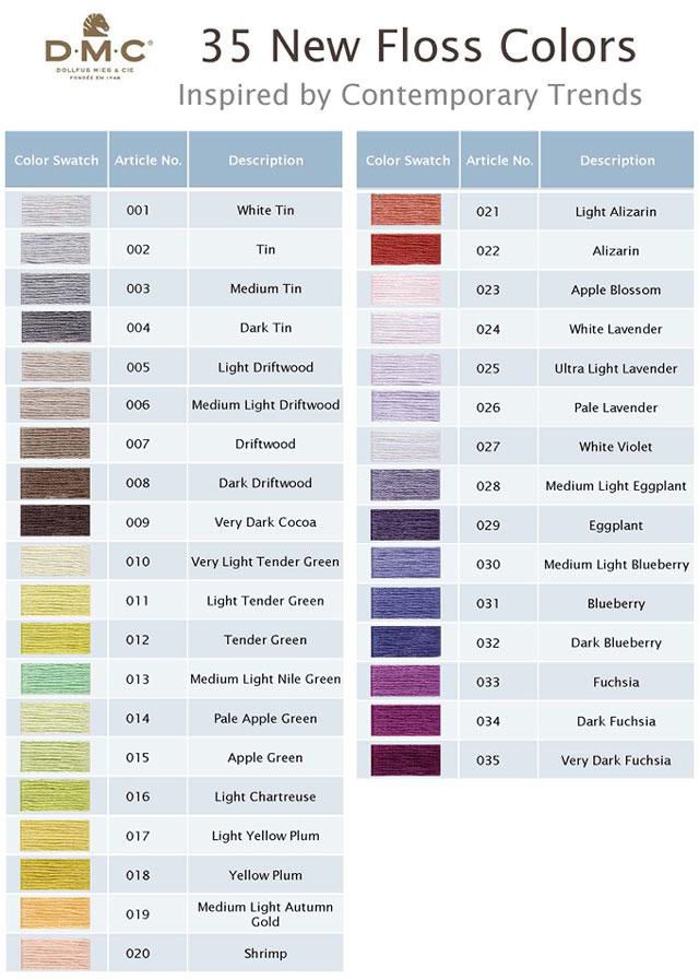 35 NUEVOS COLORES DE DMC (1-35)