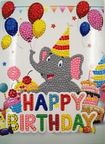 Kit tarjeta diamante cumpleaos elefante