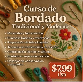 Curso de bordado tradicional y moderno